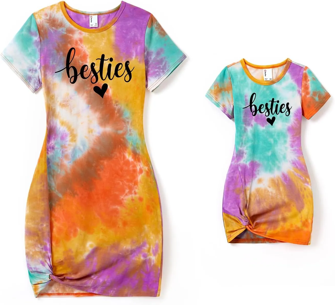 PATPAT Mommy and Me Matching Beach T Shirt Dresses:Short-Sleeve T-Shirt Dresses Vacation Outfits
