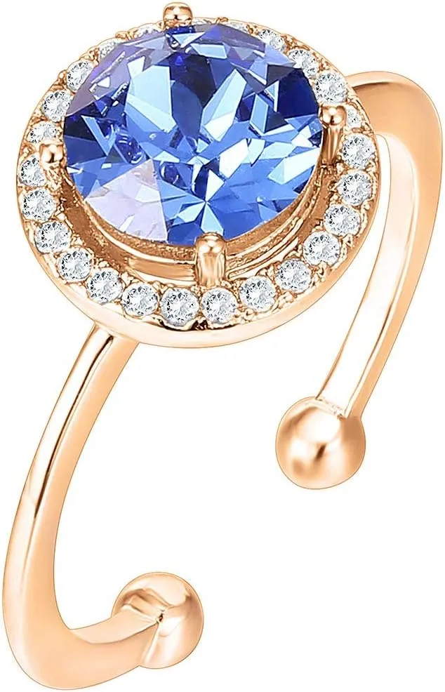 PAVOI 14K Gold Plated Crystal Birthstone Rings | Rings For Women