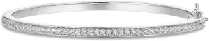 PAVOI 14K Gold Plated Cubic Zirconia Bangle Tennis Bracelets for Women | Classic Love Cuff Bangle Bracelets