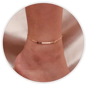Personalized Anklet Mothers Day Gift 16K Plated Gold Rose Gold Silver multi occasions valentine's Day Christmas Bridesmaid Wedding gift