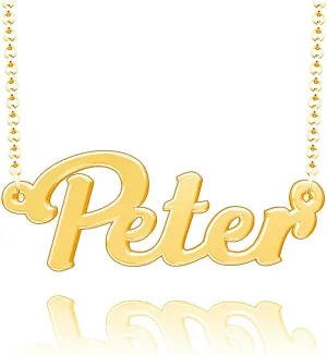 Personalized Last Name Necklace Custom Sterling Silver Peter Plate Customized Gift for Family