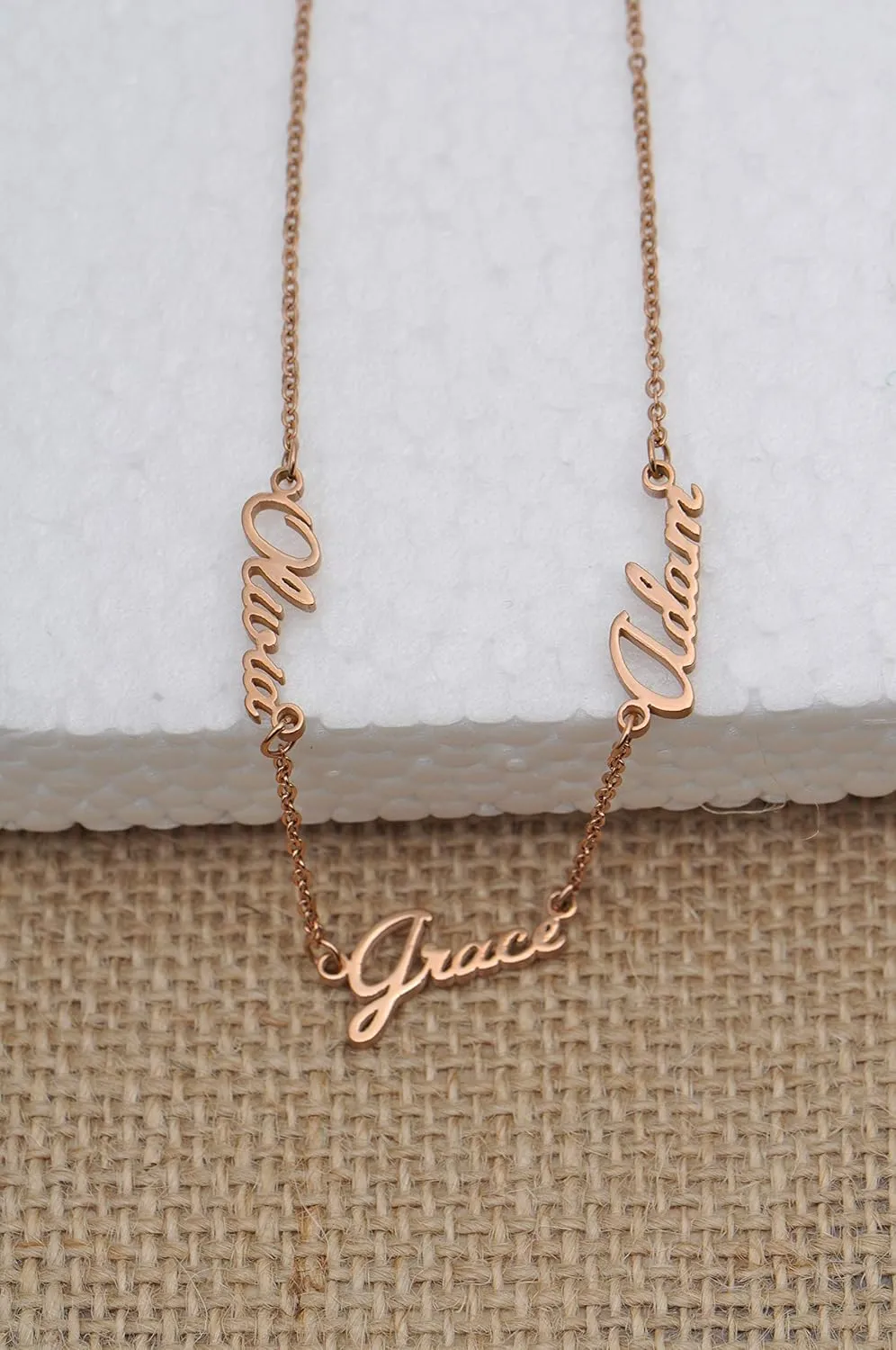 Personalized Name Necklace for Women 18K Gold Plated Custom Name Necklaces Customized Stainless Steel Pendant Jewelry Gifts for Mother Day Christmas Graduation