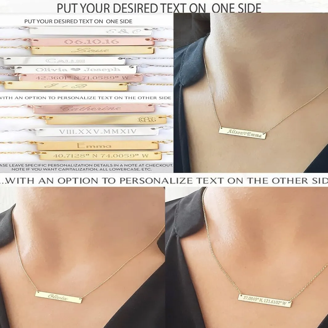 Personalized Necklace, Customized Name Necklace, Engraved Message Jewelry for Mom, Initial Necklace, Custom Engraved Letter Necklace, Love Necklace