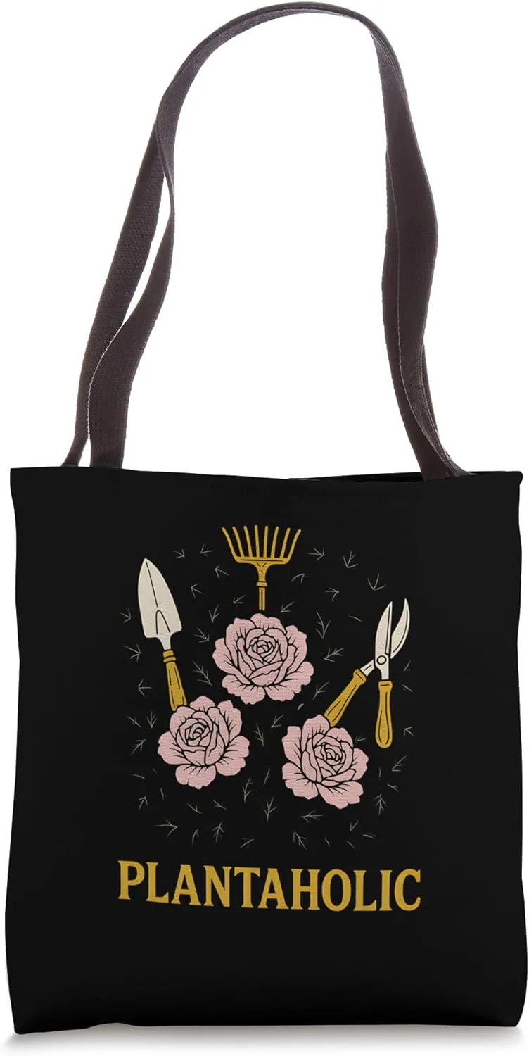 Plantaholic Vintage Womens Boho Garden Tote Bag