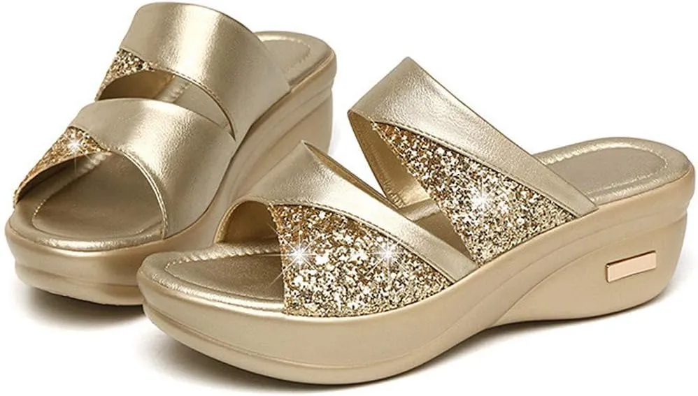 Platform Sandals Women Double Ankle Strap Comfortable with Adjustable Buckles and Open Toe for Customizable Fit Orthopedic Sandal Beach Dressy Flip Flops for Wide Toe 2025 Spring