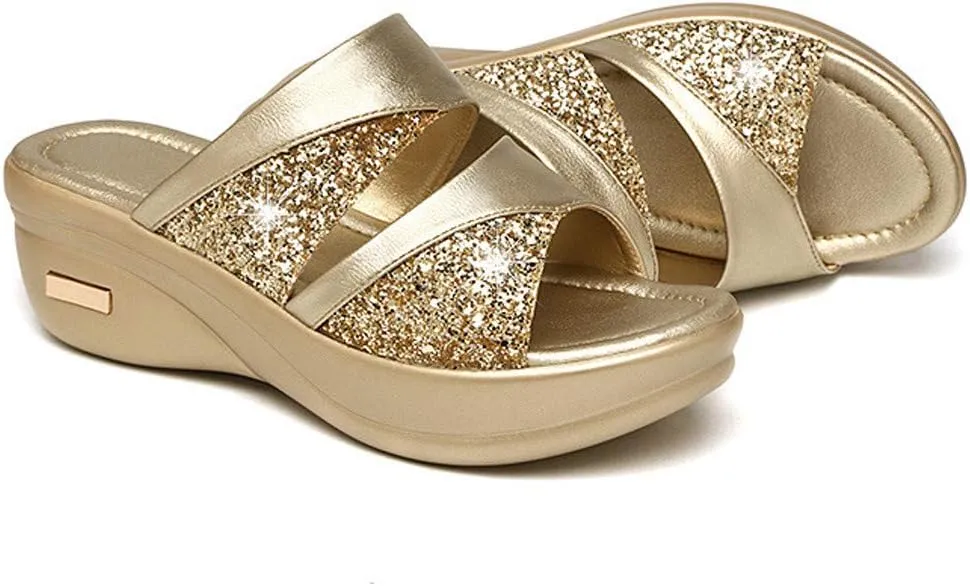 Platform Sandals Women Double Ankle Strap Comfortable with Adjustable Buckles and Open Toe for Customizable Fit Orthopedic Sandal Beach Dressy Flip Flops for Wide Toe 2025 Spring