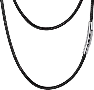 PROSTEEL Waterproof Leather Necklace Cord for Men, 2MM/3MM, 16-30, with Stainless Steel Clasp, DIY Chain for Pendant, Come with Box