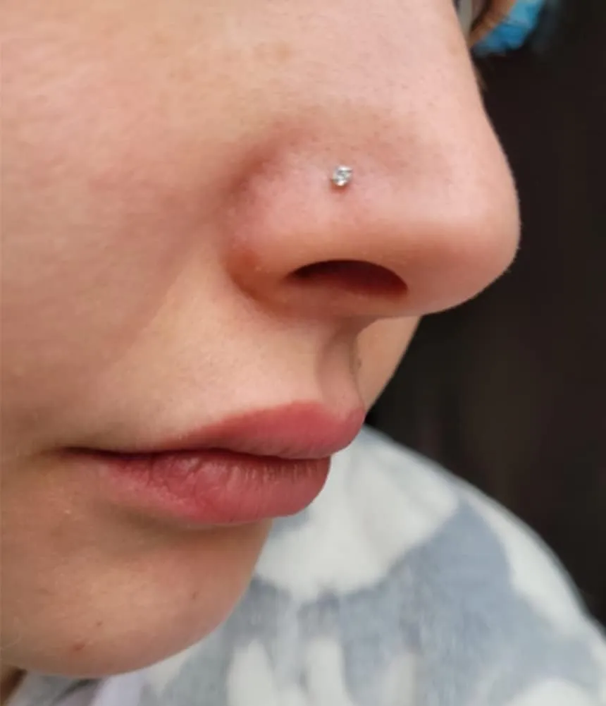 QWALIT 18g & 20g Nose Rings & Hoops - L & C Shape Studs - Surgical Stainless Steel & Silver Nose Piercing Jewelry - Rose Gold & Black - For Women & Men