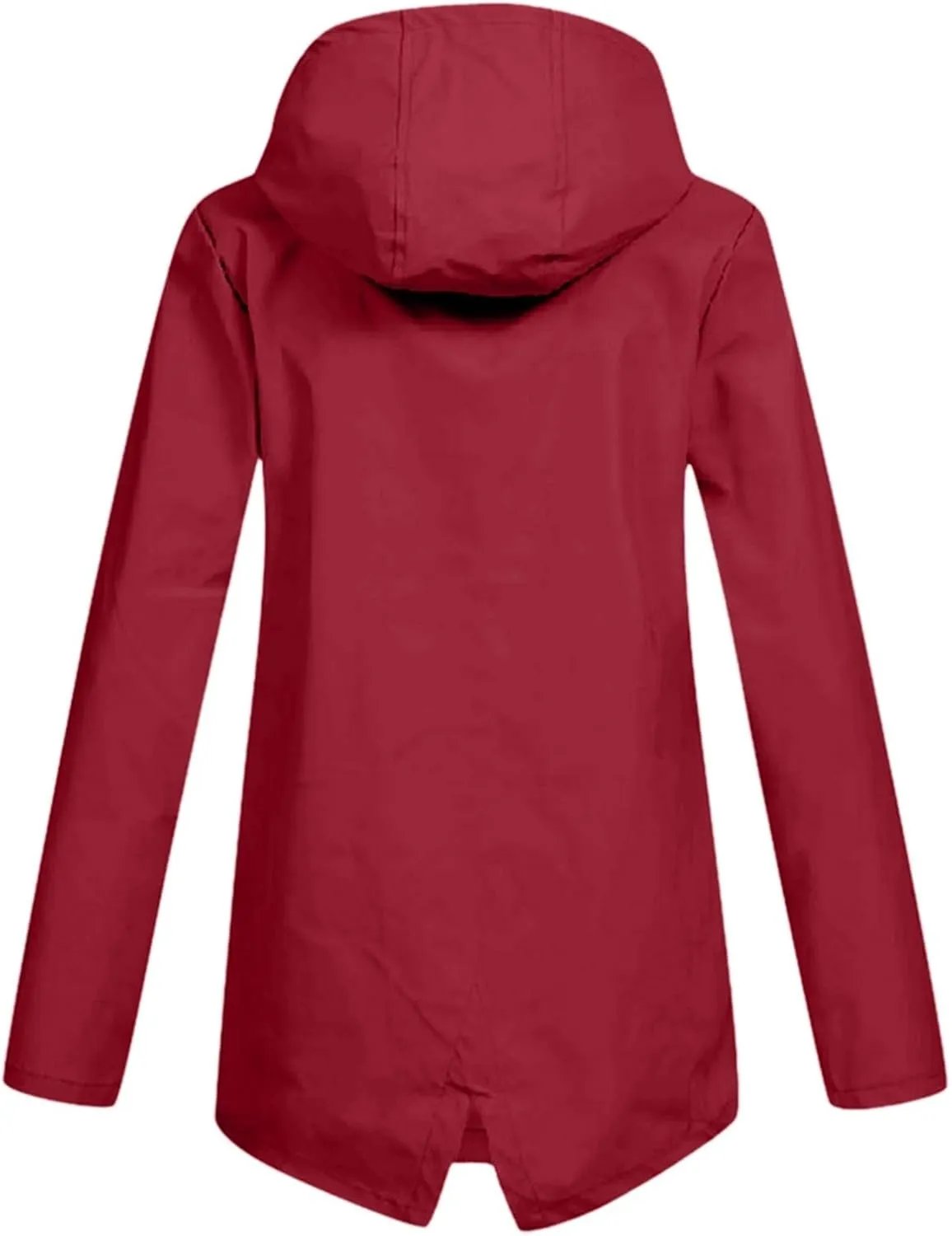 Rain Coats for Women Waterproof Lightweight Zip up Fashion Coat Plus Size Button Pokets Outdoor Hooded Windbreaker