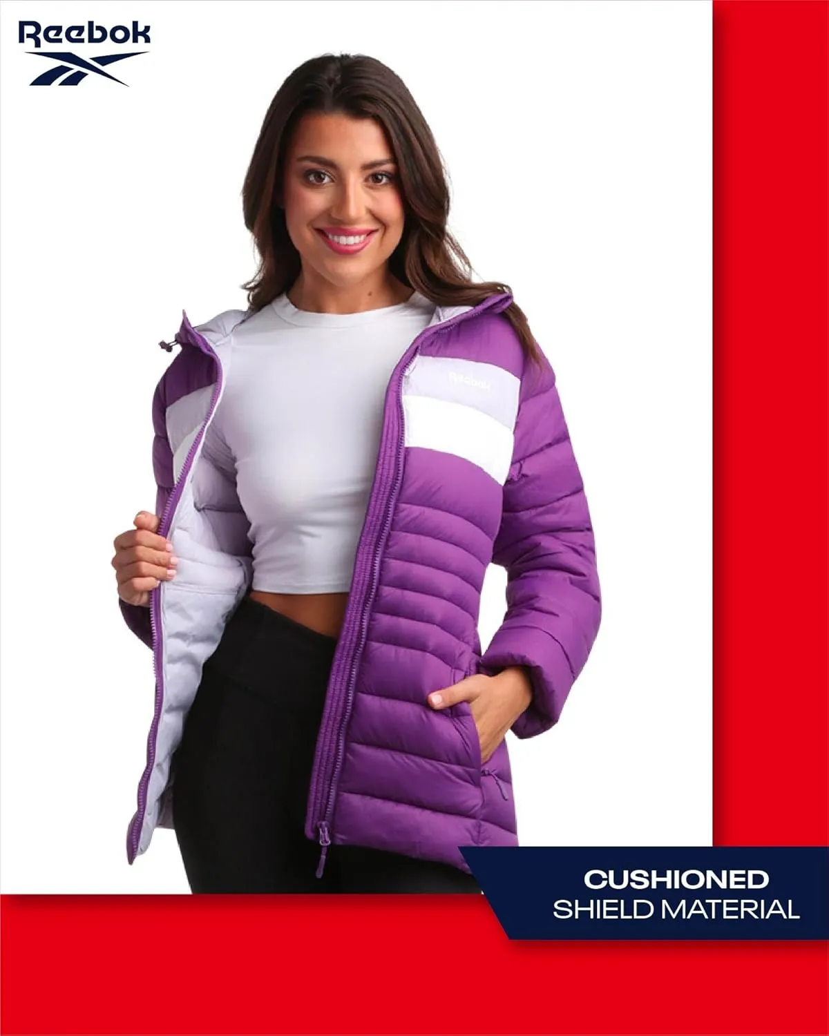 Reebok Women Jacket - Packable Quilted Puffer Coat  Casual Jacket for Women (S-XL)