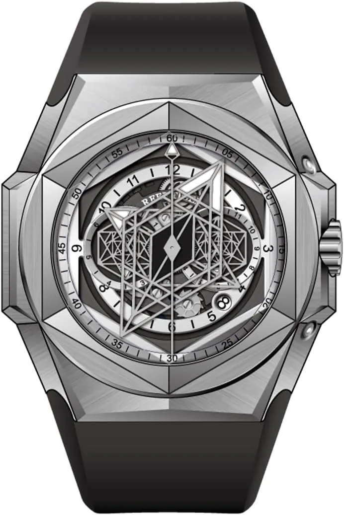 REEF TIGER Brand Luxury Black Shark Hexagon Skeleton Mechanical Watch for Men Automatic Rubber Band Wristwatch for Gent RGA6908