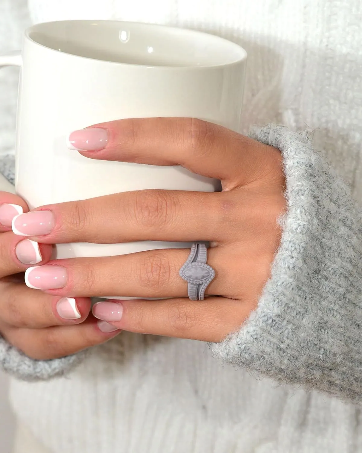 Rinfit Silicone Rings for Women - Promise Ring for Her - Rubber Wedding Bands Women - Marquise & Pear - Patented Design