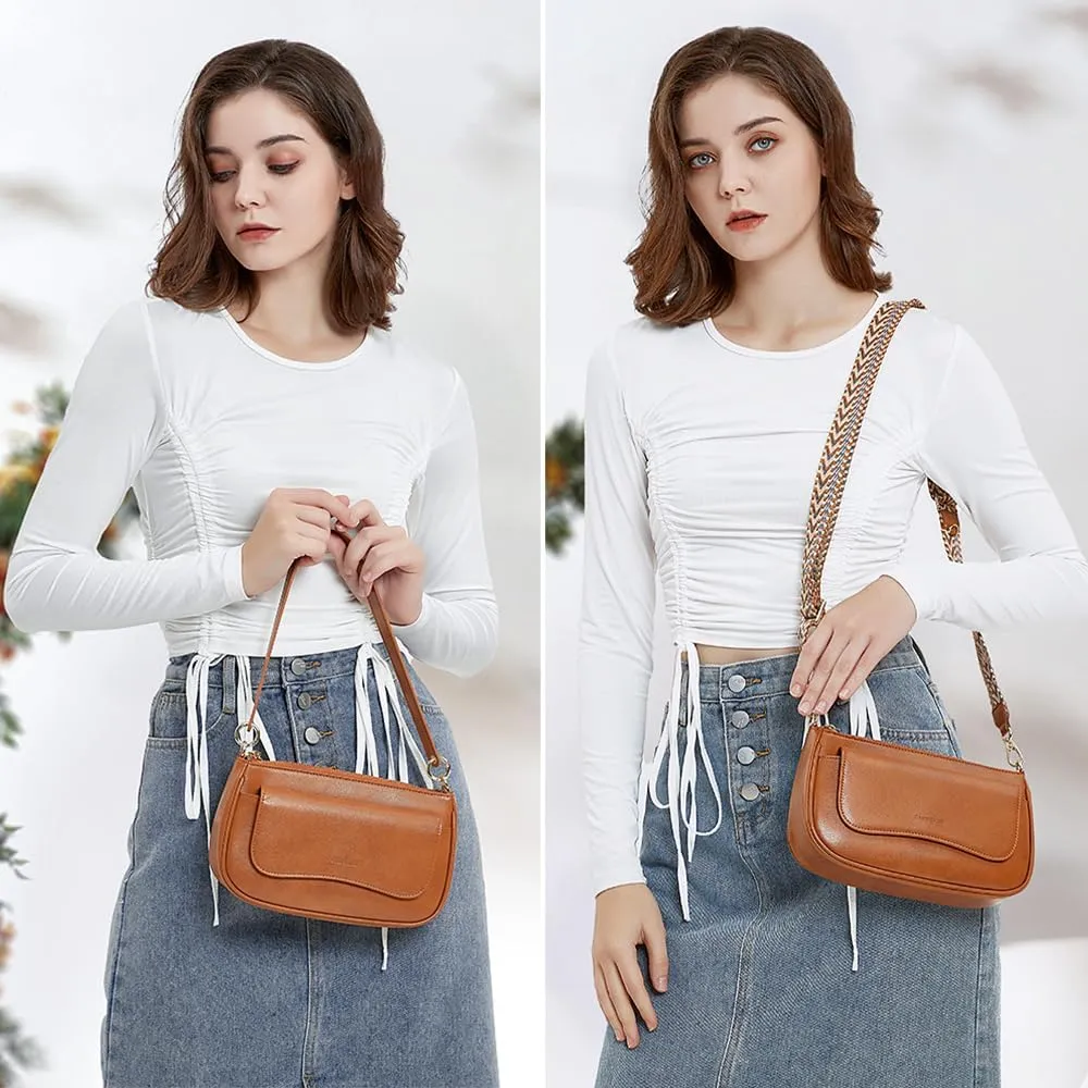 RONSIN Small Shoulder Bag for Women Mini Clutch Purse Tote Handbag Zipper Closure Crossbody Hobo Purse