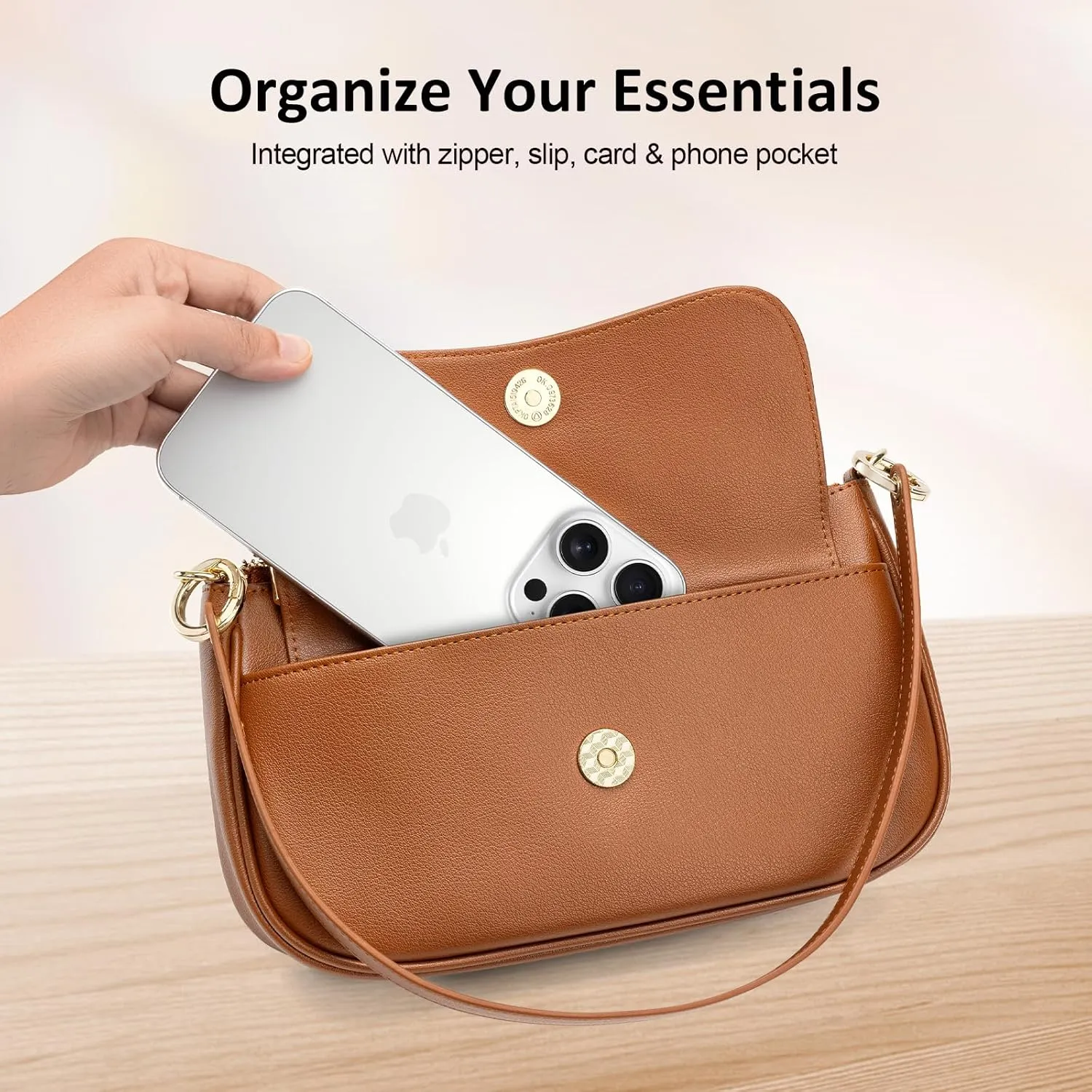 RONSIN Small Shoulder Bag for Women Mini Clutch Purse Tote Handbag Zipper Closure Crossbody Hobo Purse
