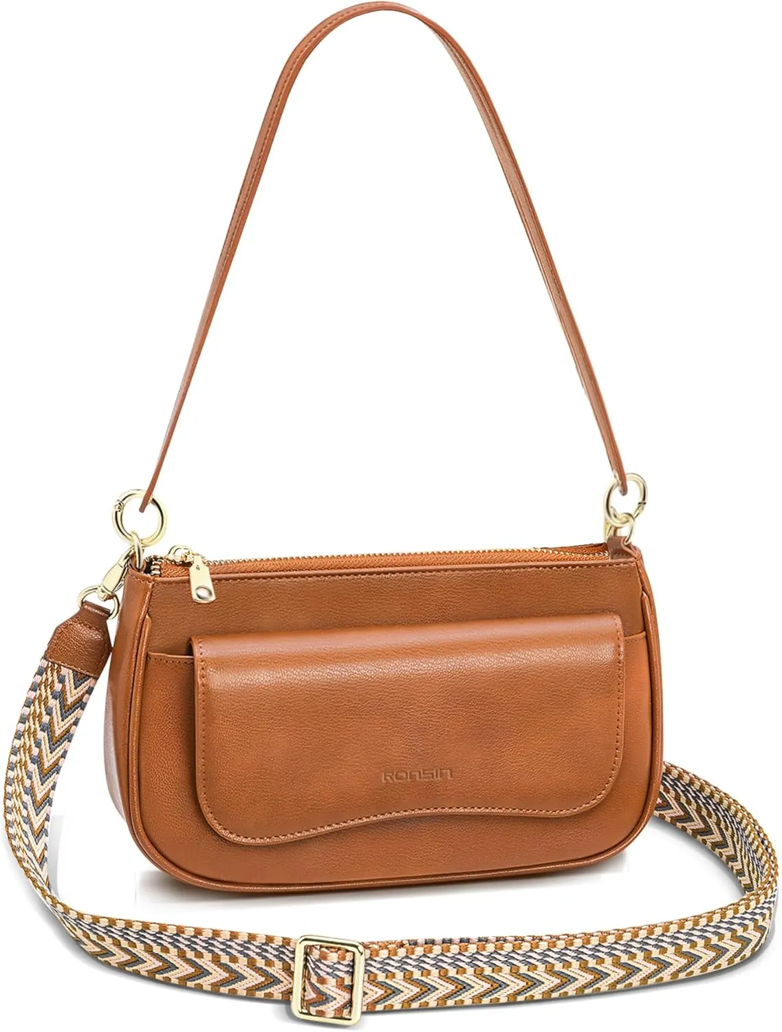 RONSIN Small Shoulder Bag for Women Mini Clutch Purse Tote Handbag Zipper Closure Crossbody Hobo Purse