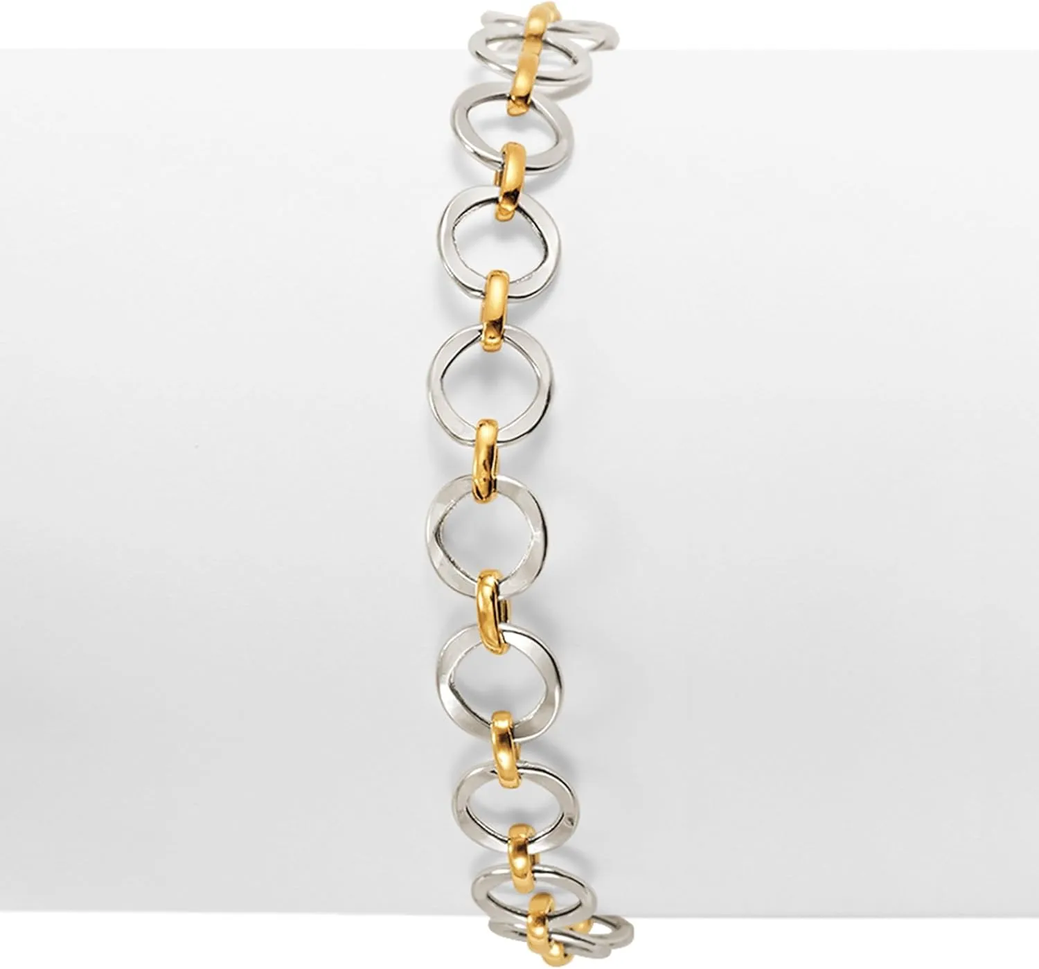 Ross-Simons 14kt 2-Tone Gold Circle-Link Bracelet