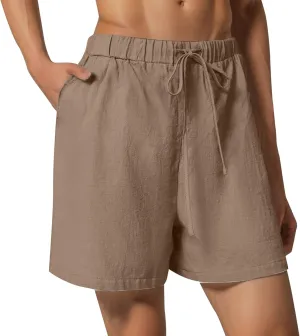 Rvidbe Women Shorts Dressy Womens Cargo Shorts with Pockets Shorts for Women High Waisted Women's Summer High Waisted Short Pants Lightweight Comfy Beach Shorts with Pockets Brown