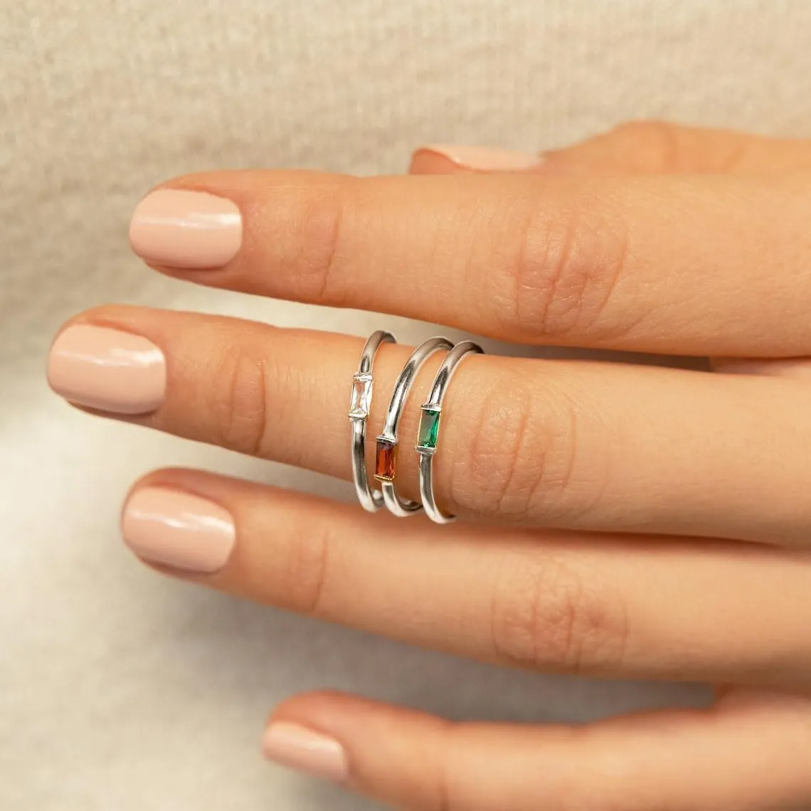 S925 Sterling Silver Birthstone Stackable Rings for Women Mother with Cubic zirconium Mom Ring Mother's Day Jewelry Gifts for Wife