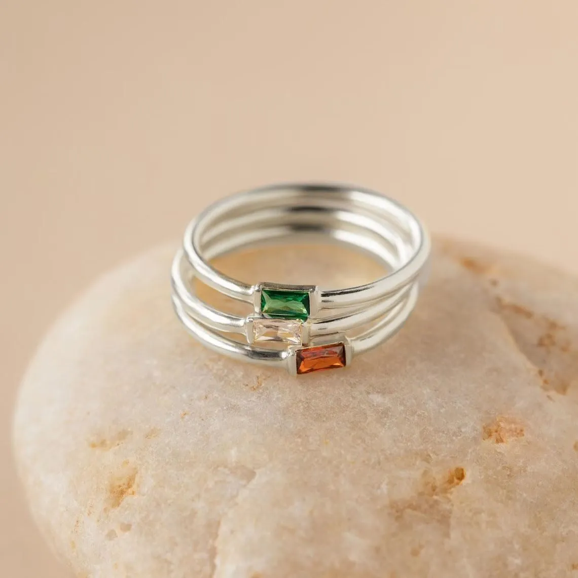 S925 Sterling Silver Birthstone Stackable Rings for Women Mother with Cubic zirconium Mom Ring Mother's Day Jewelry Gifts for Wife