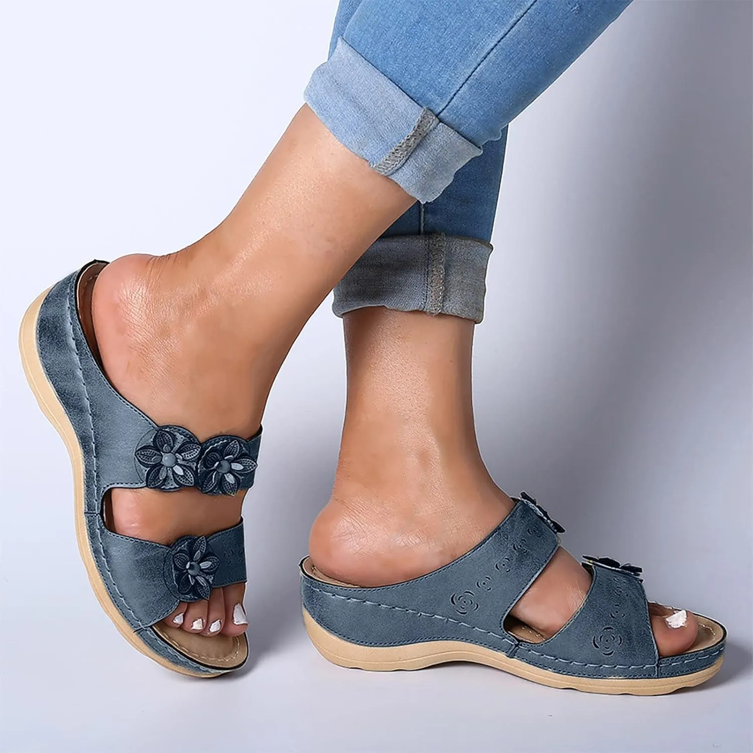 Sandals Women Comfortable, Women Premium Orthopedic Open Toe Sandals Retro Anti-Slip Summer Casual Sandals