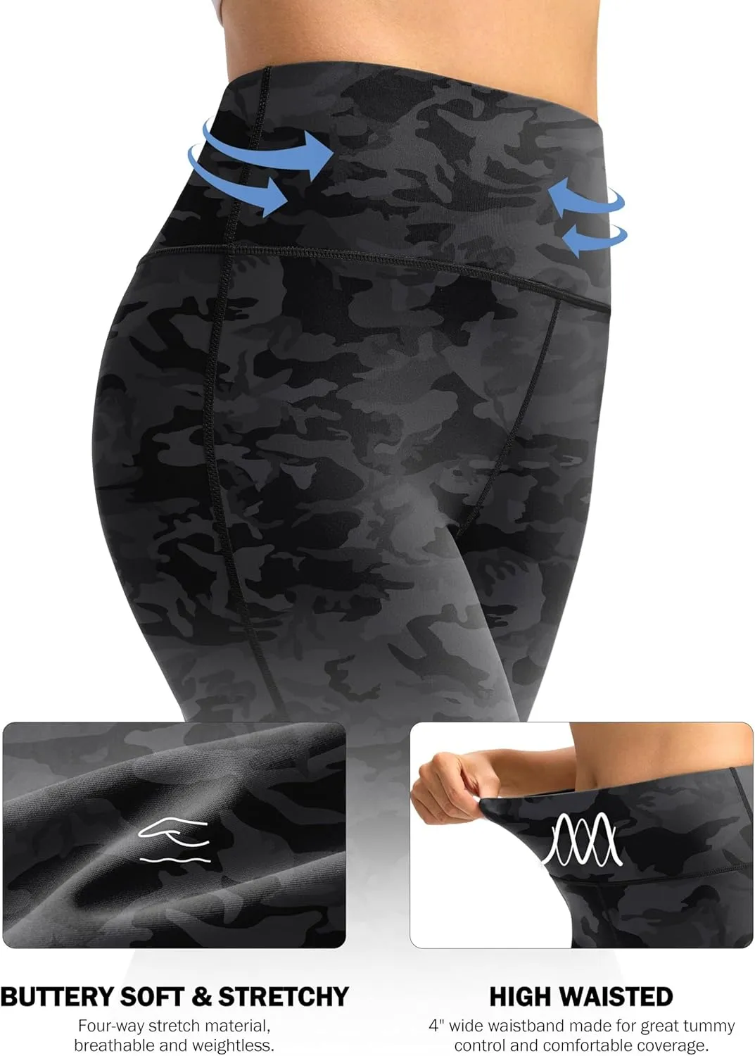 SANTINY Yoga Pants Women 30.5"/32" High Waist Stretch Comfy Lounge Dress Athletic Wide Leg Pants