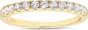 SAVEARTH DIAMONDS 1/3 ct. t.w Round Lab Created Moissanite & Lab Grown Diamond Half Eternity Wedding Band Ring In 14k Gold Over Sterling Silver (0.33 Cttw), Gift For Her