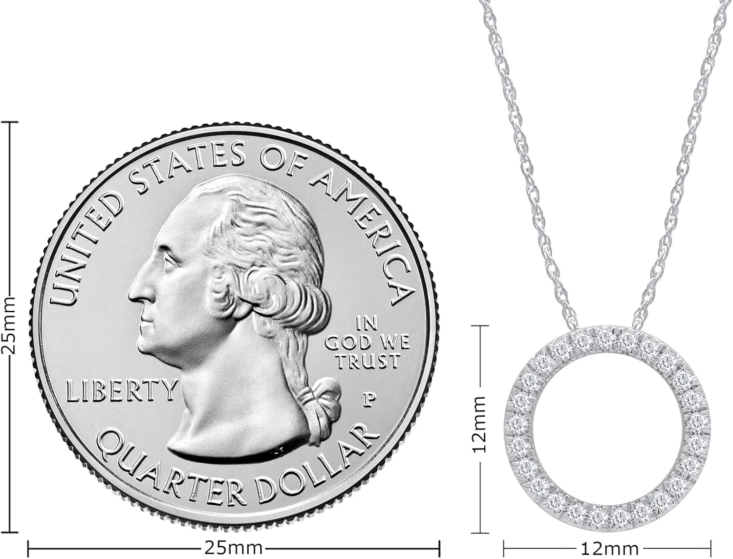 SAVEARTH DIAMONDS 1/6-1/3 CT TW Lab Grown Circle of Life Diamond Necklace Pendant For Women With GH Color VS-SI Clarity in 14k Gold Plated 925 Sterling Silver - Accompanied By 18" Chain