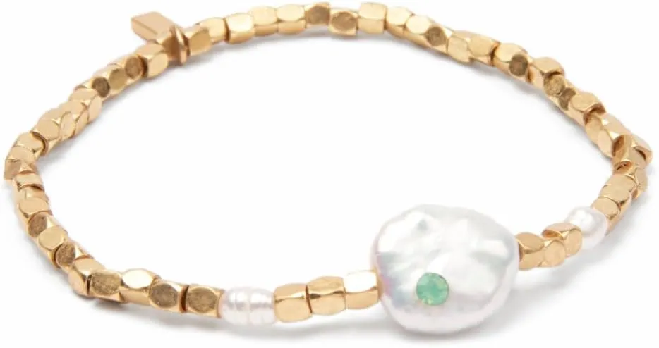 Scout Curated Wears - Pearl Affirmation Bracelet - Courage/Gold