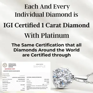 SHOP LC DELIVERING JOY Diamond Jewelry for Women in Real Platinum 1 Carat - Pendant Necklace Anniversary Wedding Lab Grown Jewelry Birthday Gifts for Her