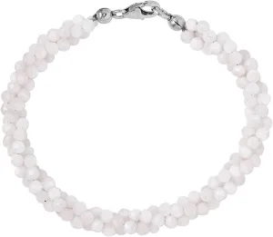 SHOP LC Rainbow Moonstone 925 Sterling Silver Platinum Plated Bead Beaded Bracelet for Women Jewelry Birthday Gifts for Women 7.25" Ct 32.8 Birthday Gifts
