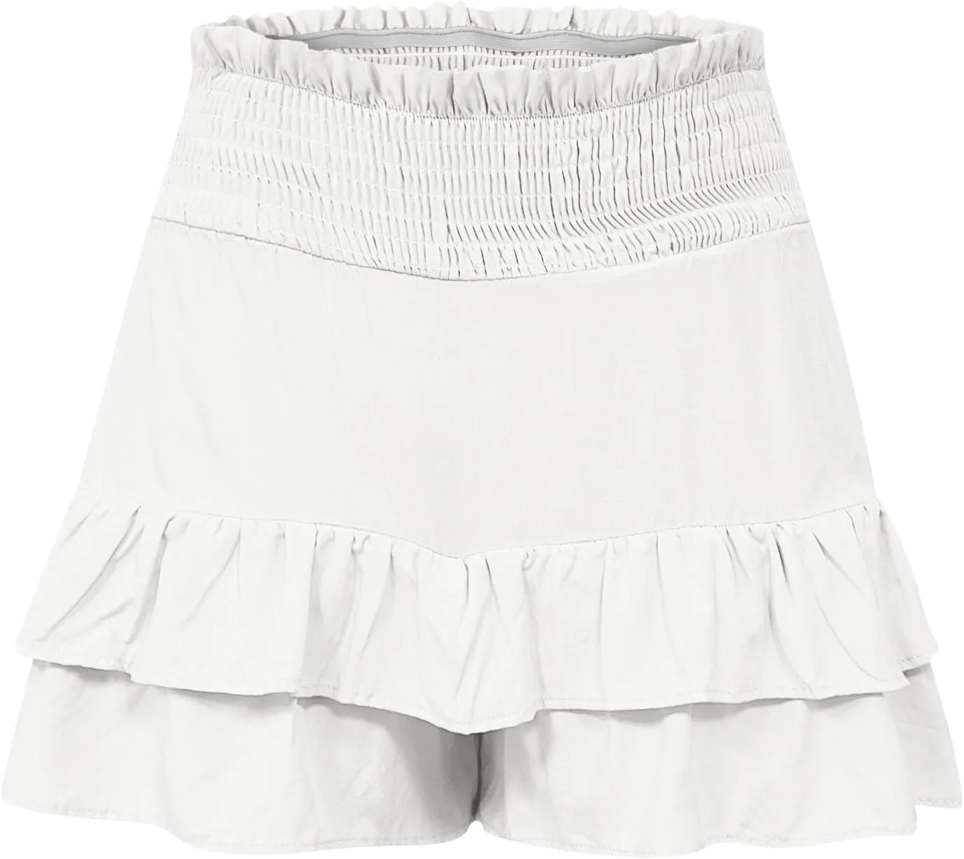 Shorts for Women Y2k Summer 2024 Elastic High Waisted Cute Mini Ruffle Shorts Fashion Floral Pleated Hem Flowy Shorts