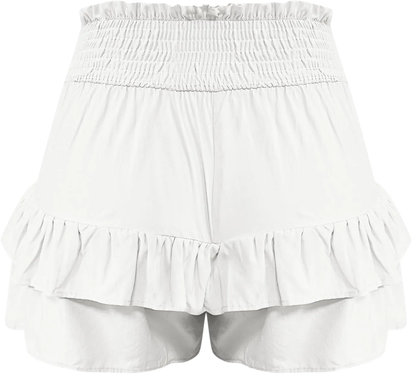 Shorts for Women Y2k Summer 2024 Elastic High Waisted Cute Mini Ruffle Shorts Fashion Floral Pleated Hem Flowy Shorts