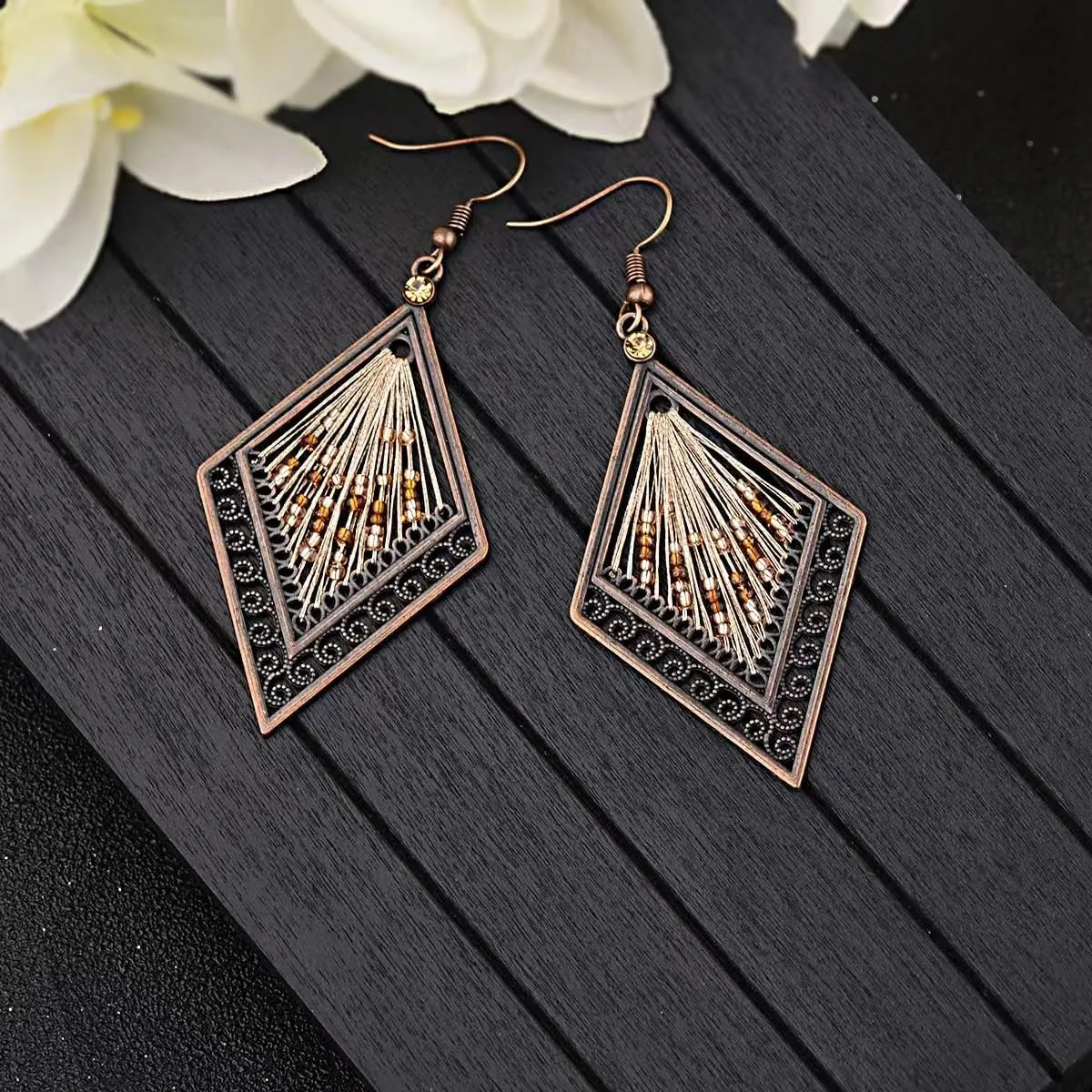 Silver/Gold Boho Dangle Statement Earrings for Women Trendy,Handmade Vintage Dainty Cute Long Drop Summer Earrings,fashion Accessories Jewelry Gifts.