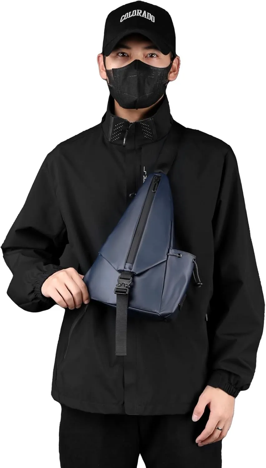 Sling Bag for Men Anti-theft Crossbody Chest Shoulder Backpack Waterproof Personal Pocket Bag Travel Fanny Pack