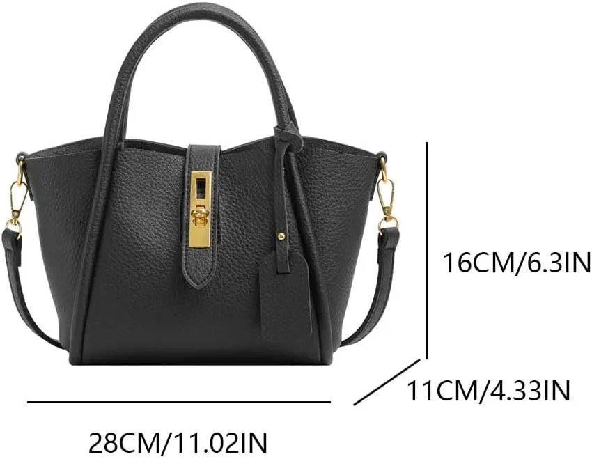 Small Bucket Bags for Women PU Leather Tote Bag for Ladies Vintage Elegant Top Handle Satchel Womens Purses Handbags