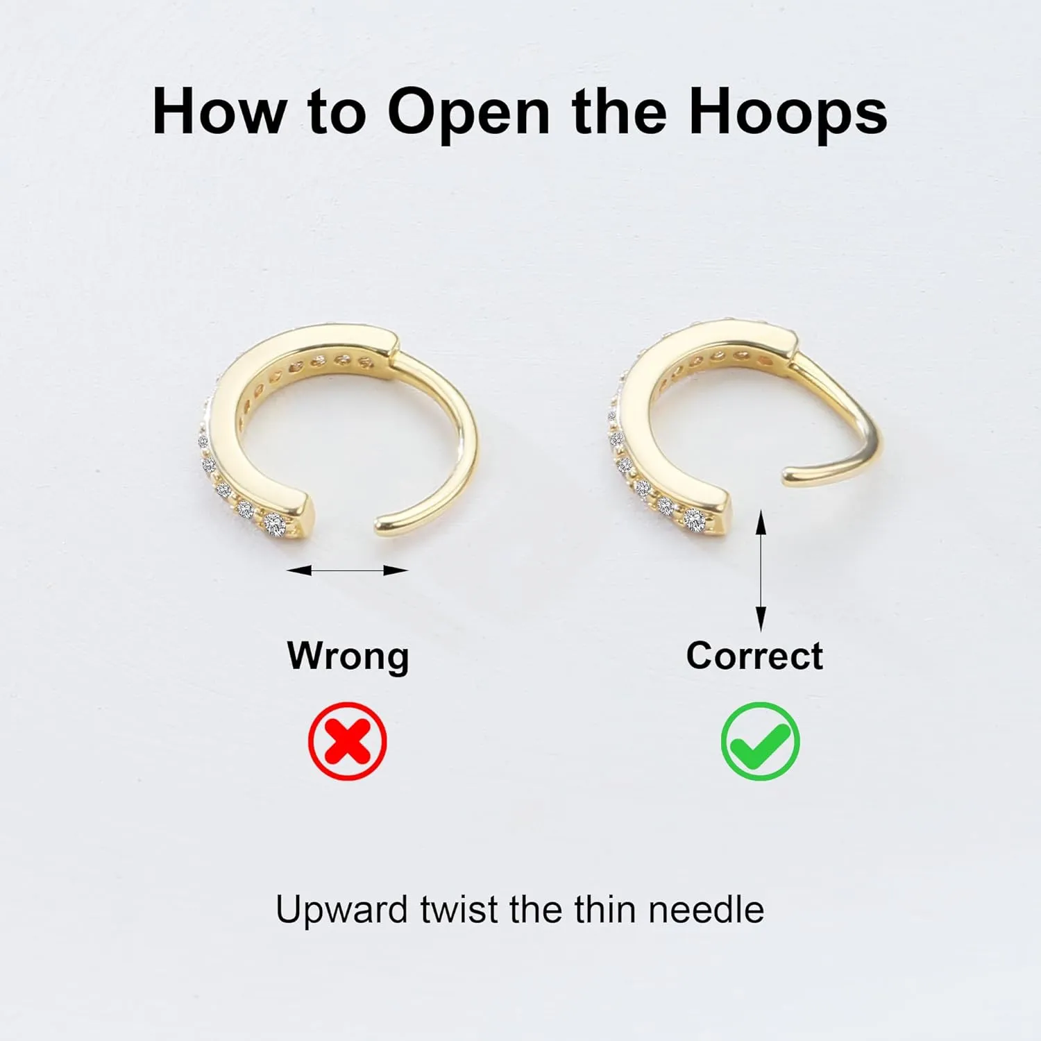Small Gold Hoop Earrings as Prom Conch Piercing Jewelry for Women, 12mm 14k Gold Huggie Hoop Earrings with Cubic Zirconia Earrings for Girls, 20g Gold Cartilage Piercing Jewelry for Daily Wear