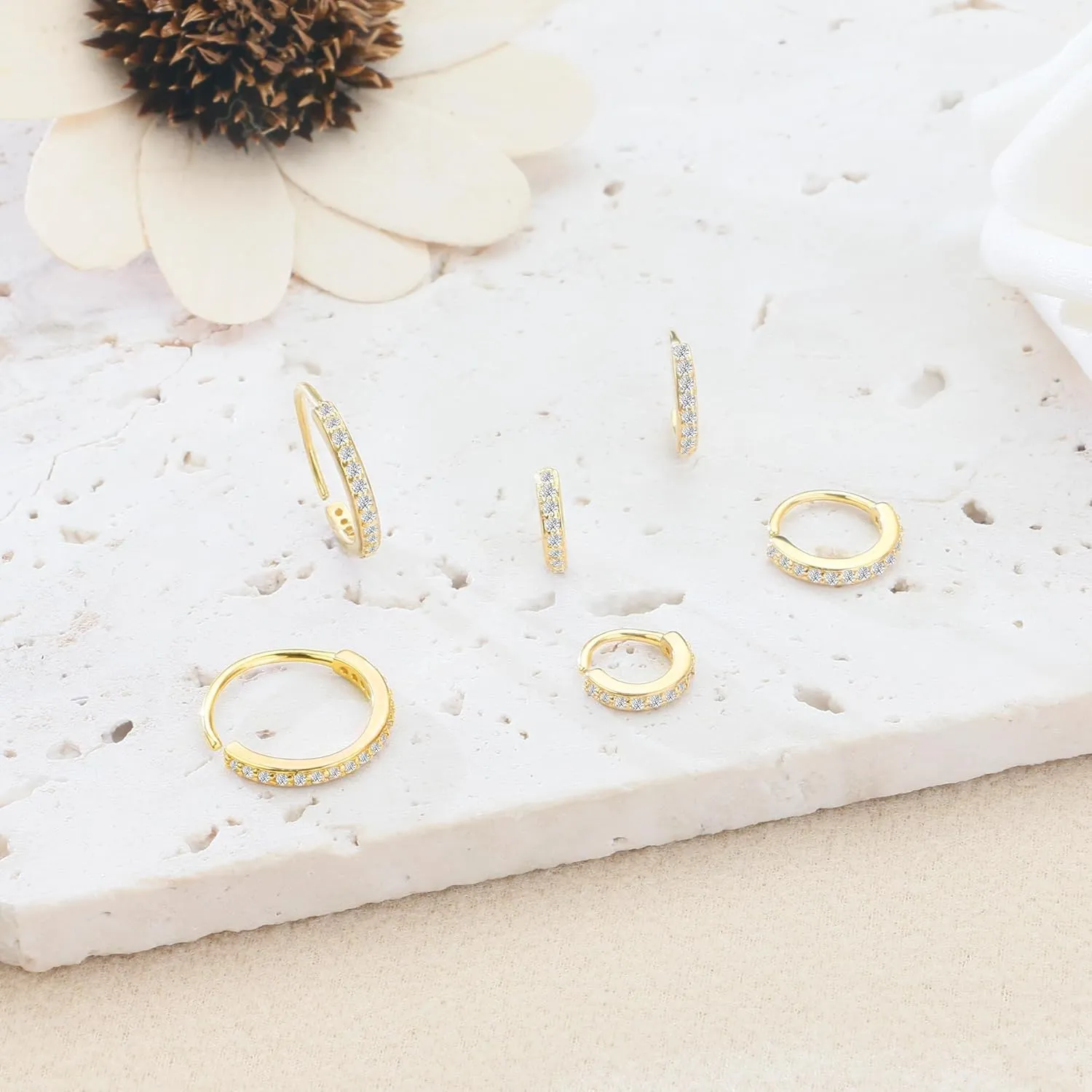 Small Gold Hoop Earrings as Prom Conch Piercing Jewelry for Women, 12mm 14k Gold Huggie Hoop Earrings with Cubic Zirconia Earrings for Girls, 20g Gold Cartilage Piercing Jewelry for Daily Wear