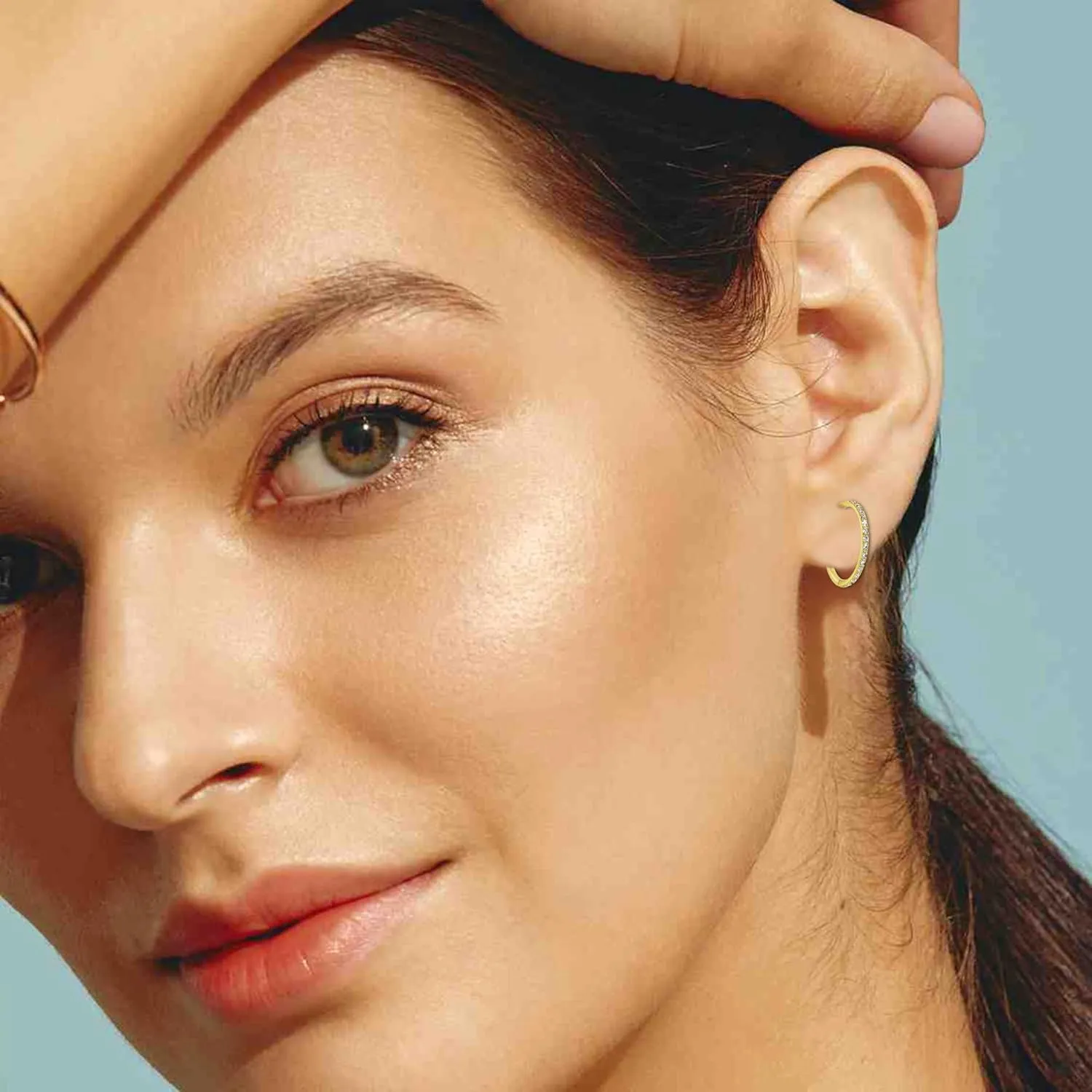 Small Gold Hoop Earrings as Prom Conch Piercing Jewelry for Women, 12mm 14k Gold Huggie Hoop Earrings with Cubic Zirconia Earrings for Girls, 20g Gold Cartilage Piercing Jewelry for Daily Wear