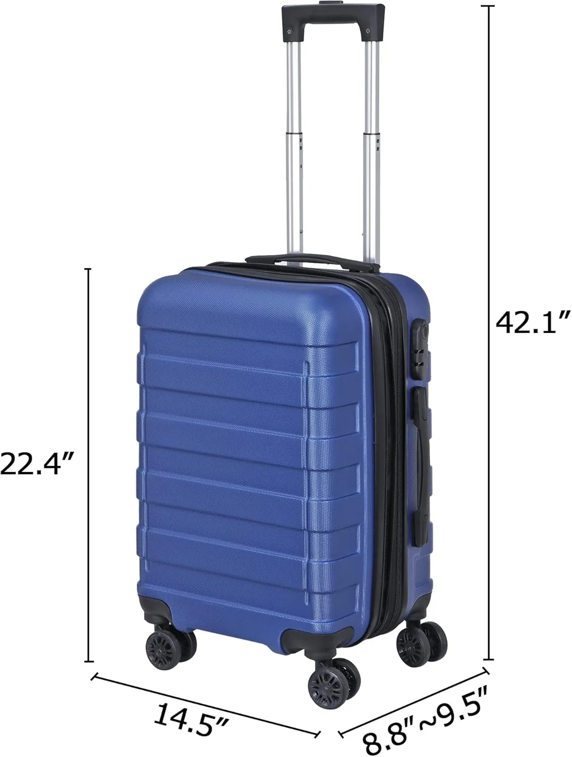 Smartxchoices 21" Expandable Luggage Spinner Suitcase Carry-On Luggage Hard Shell Built-In TSA lock, 4-Wheel Suitcase Bag