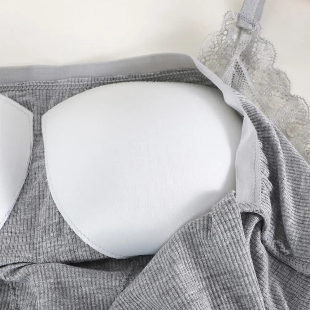 Summer New Camisoles Built in Bra for Women Tank Tops Spaghetti Strap Pajamas Camis Top
