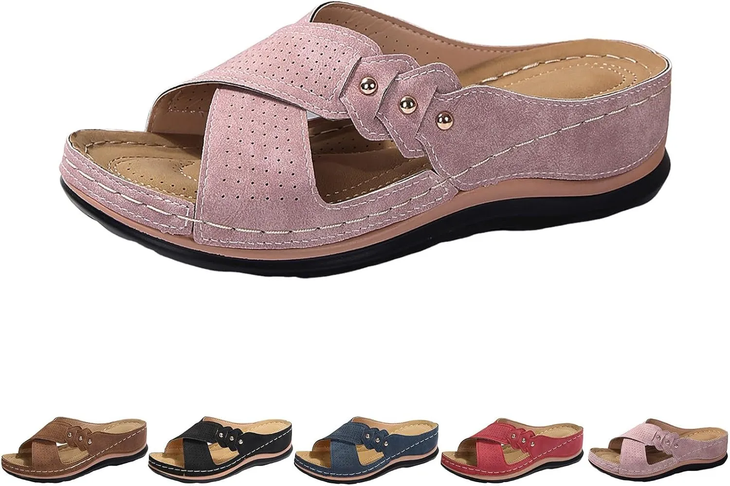 Summer Versatile Sandals for Women Casual Summer Women Wedge Heels Shoes Orthopedic Sandals with Arch Support