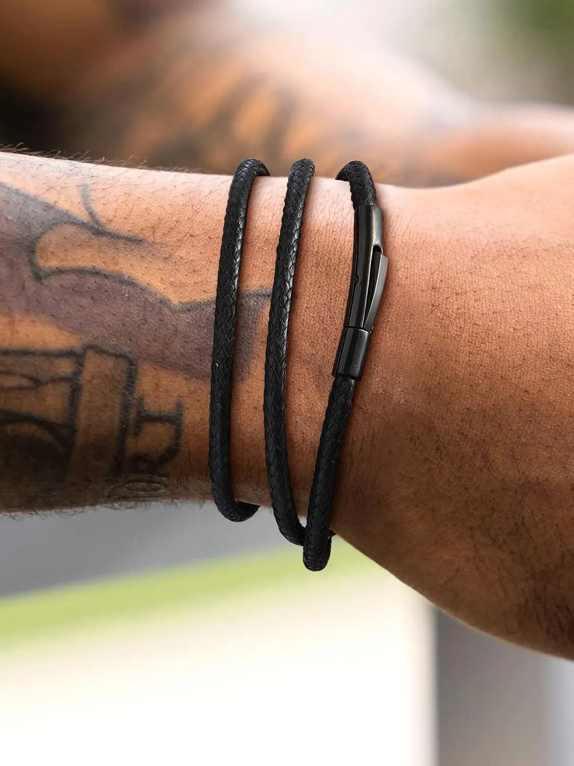 Suplight Waterproof Braided Leather Cord Chain Necklace for Men Women, Woven Wax Rope Chain for Pendant, Leather Necklaces Customize Available with Strong Clasp, 2/3mm Width 16" 18" 20"...30" Length