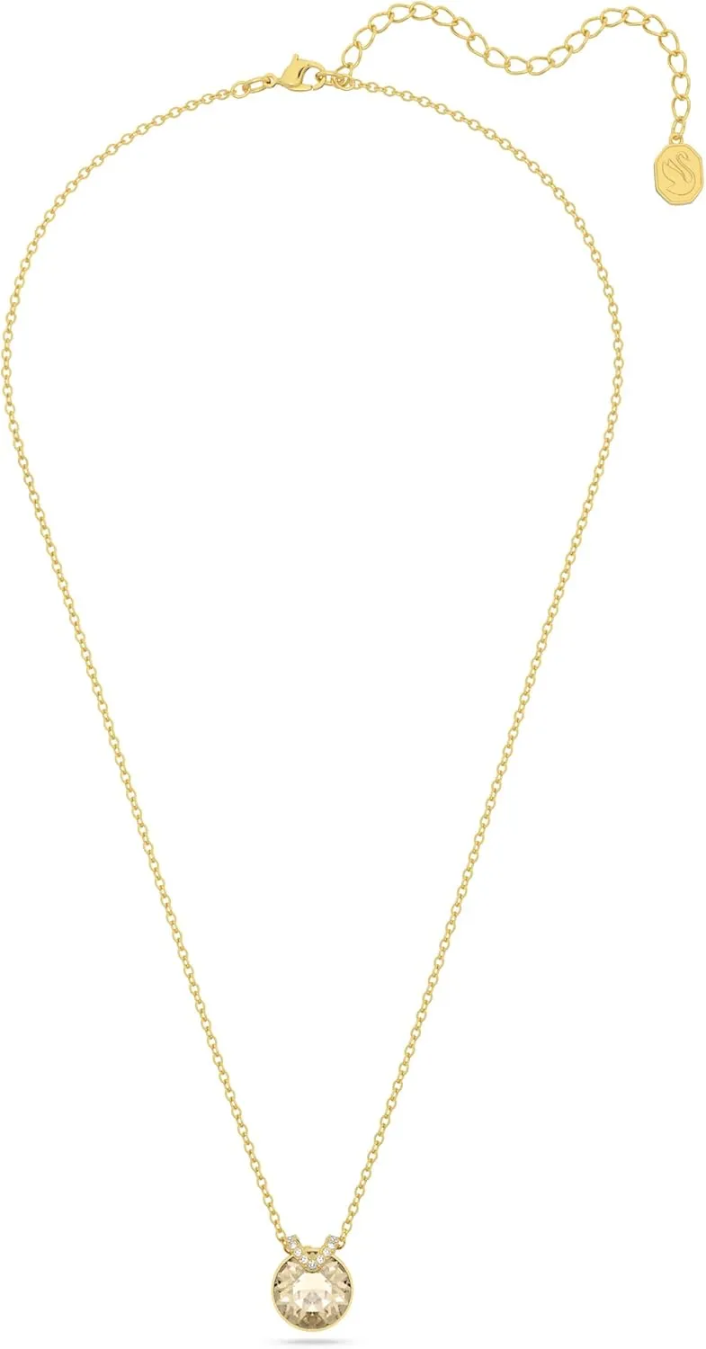 Swarovski Birthstone Pendant Necklace Collection, Square-Cut Stone and Crystals, Rhodium Finish