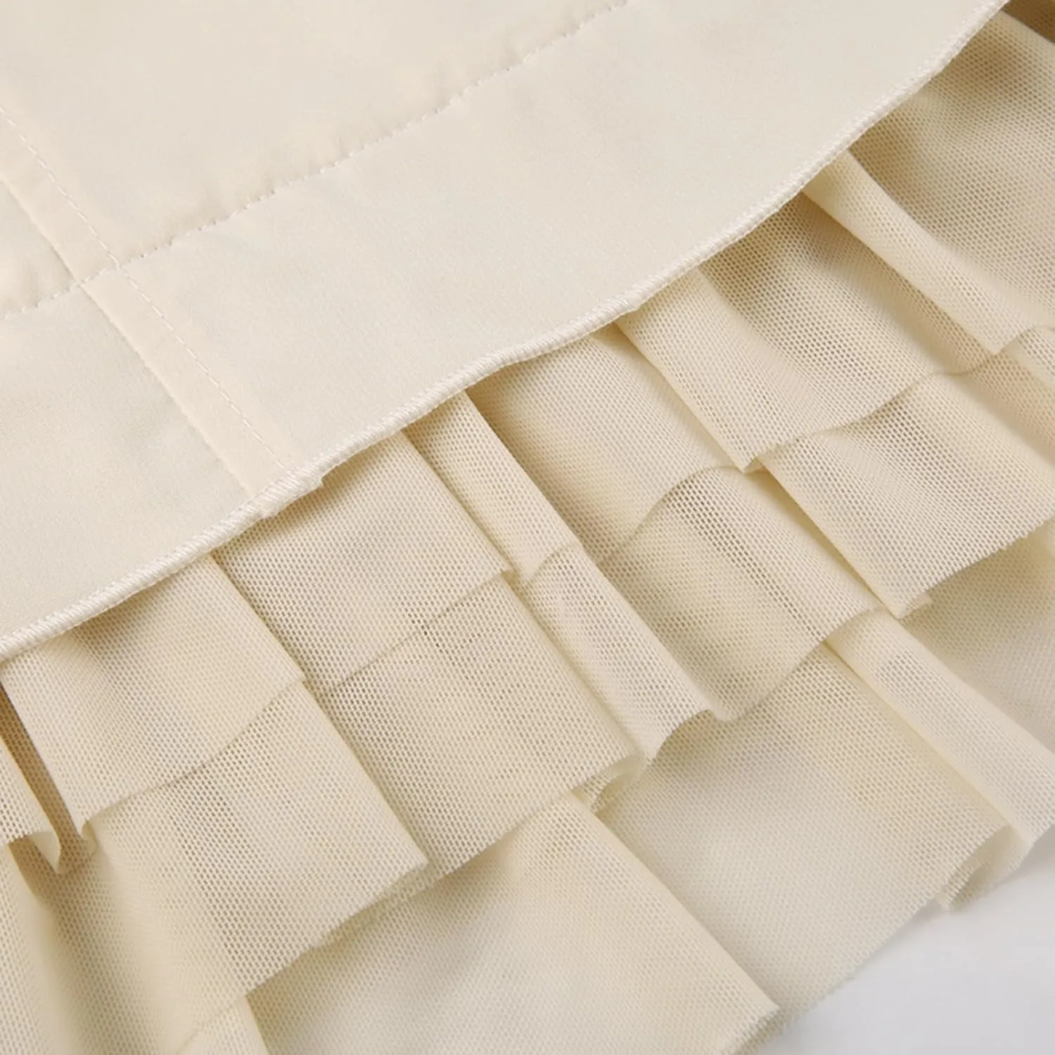 Sweet Mesh Tiered Ruffle Shorts Skirts Khaki Wide Form Side Bandage Cute Hot Pants Lolita Style Soft Girls Shorts Y2K