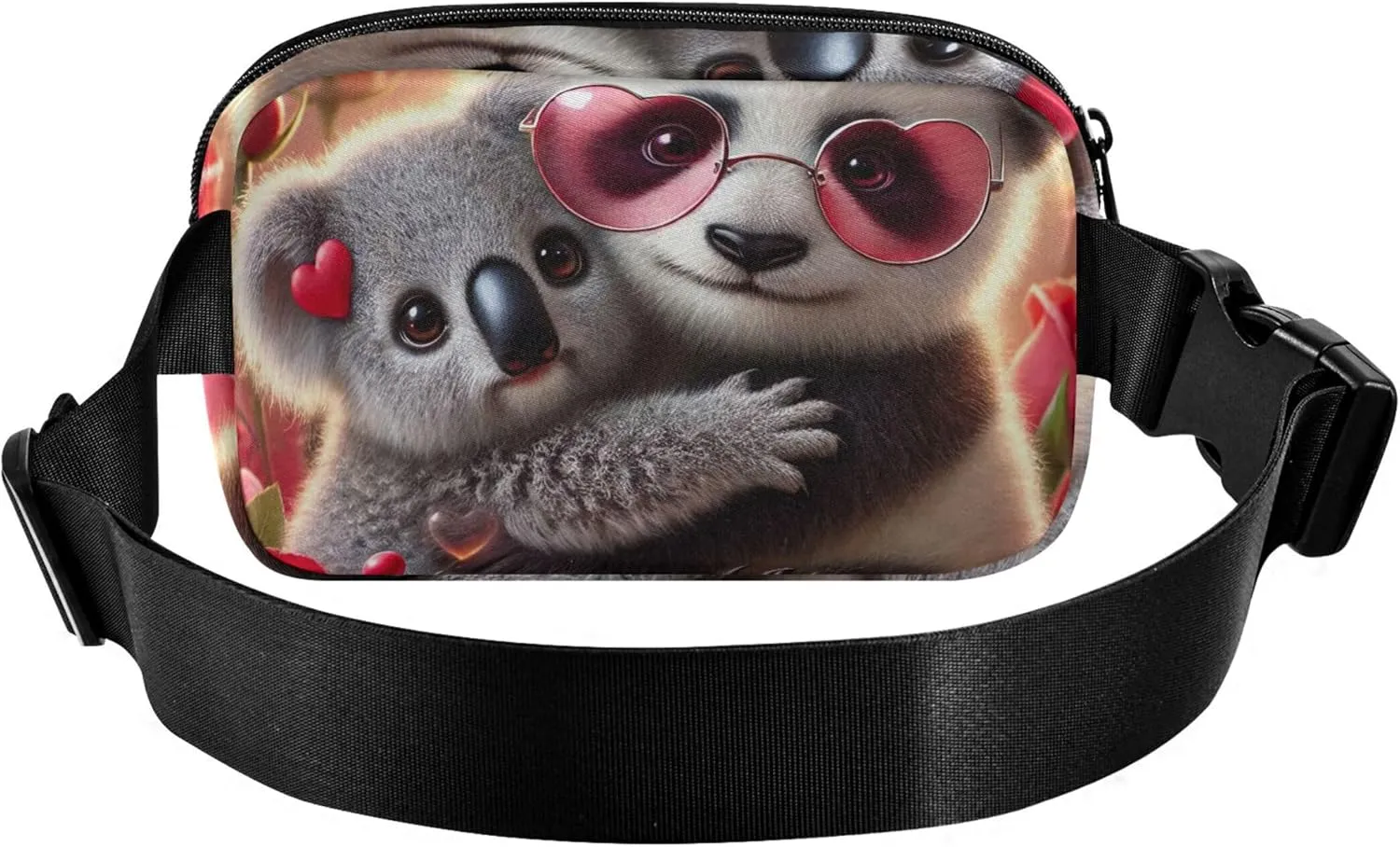 Sweet Panda Koala Love Vibes Womens Fanny Pack Anti Theft Belt Bag Waterproof Neon Waist Pouches for Men