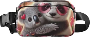 Sweet Panda Koala Love Vibes Womens Fanny Pack Anti Theft Belt Bag Waterproof Neon Waist Pouches for Men