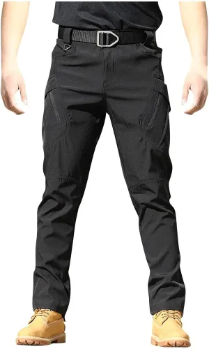Tactical Pants for Men Water Resistant Cargo Hiking Work Pant Relaxed Fit Stretch Quick Dry Pants with Multi Pockets