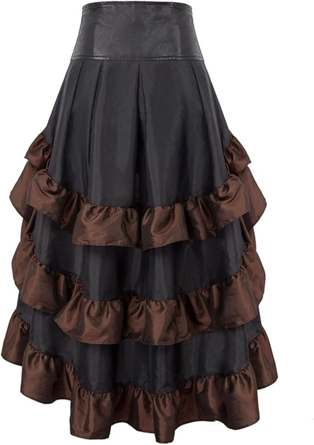 TANGNADE Women's Gothic Steampunk Skirt Victorian Renaissance High Low Retro Skirt Pirate Costume Skirt Party Clothes