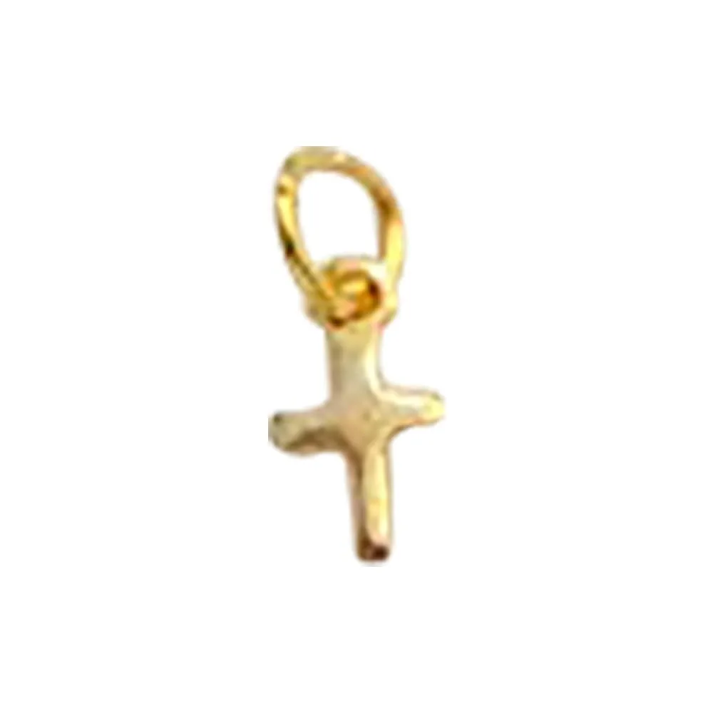 Teeny-Tiny Gold Plated Cross Religious Pendant Charm Minimalist