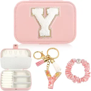 The Initial Jewelry Travel Case,Birthday Gifts For Wife, Mom, Grandma, Bridesmaids,Teen Girls Gifts(Y)